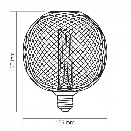 Фото LED лампа VIDEX Filament VL-DBMC125150 4W E27 1800K Black Chainmail style 27615,