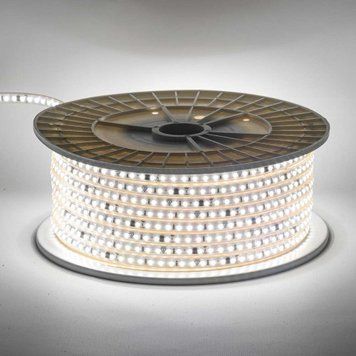 Фото Світлодіодна стрічка біла тепла 220V герметична AVT smd2835 120LED/м 9Вт/м IP65 11х5.5mm 1022489,